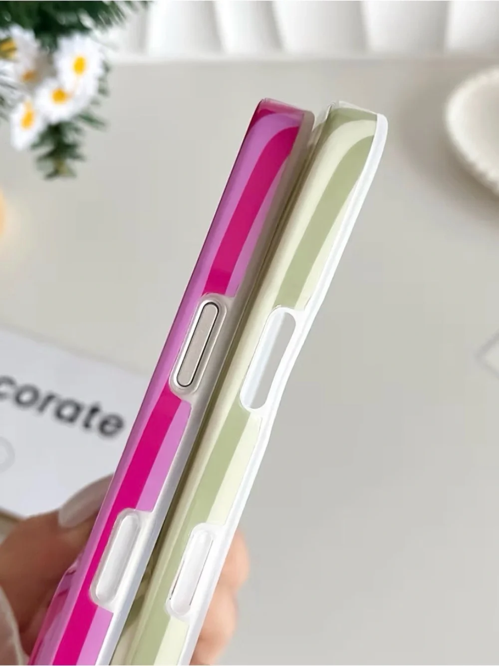 New iPhone 17 Pro Max Striped Phone Case Green & Blue